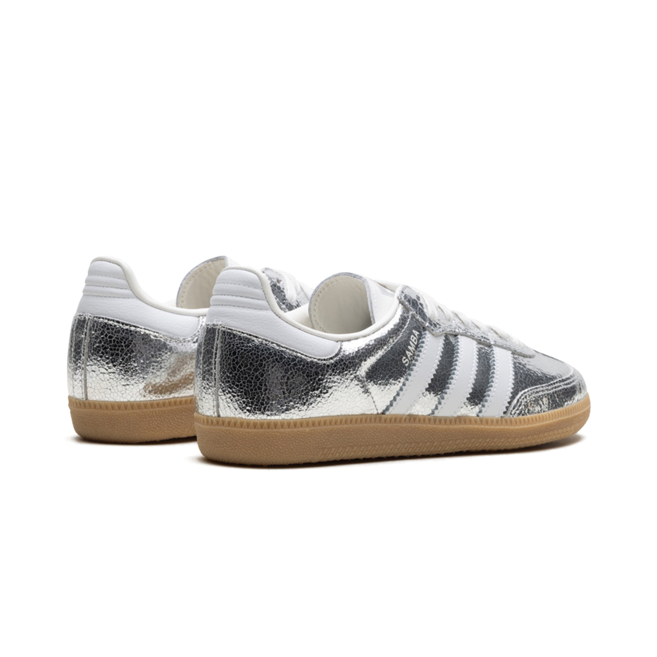 adidas Samba OG Silver Metallic Cracked Leather — foto 3